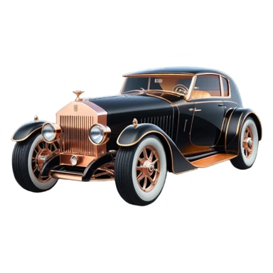 Batgirl’s Dark black Bare bones chopped streamlined sporty (stripped down) hot rodded engine rose gold sports car 1932 Rolls Royce Woody futuristic electric spaceship plasma neon glowing motors and lightening dynamos with wide racing wheels that are held strong by advanced suspension and steering sticker