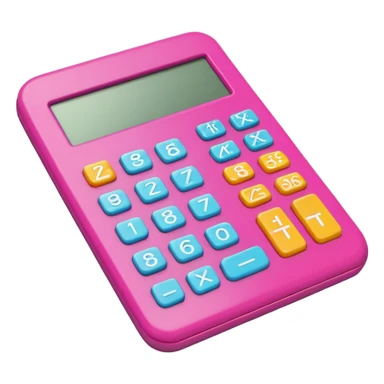 3D iPhone style emoji of a calculator with numbers on display, symbolizing calculation, vibrant colors, isolated on white background, soft shadows, high detail, playful and cute. sticker