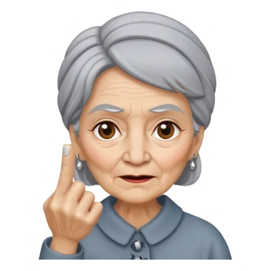mittelfinger die eine oma zeigt  sticker