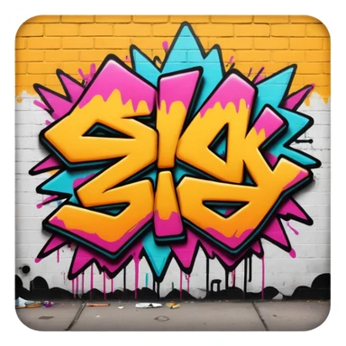 graffiti that is gritty hip hop driven that says sick sticker