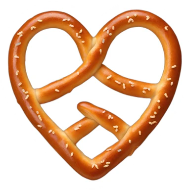 a pretzel heart sticker
