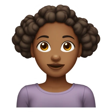 Light-brown skin girl with 2 dark brown afro puffs on head sticker