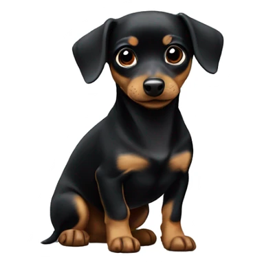 cute black chiweenie ￼ sticker