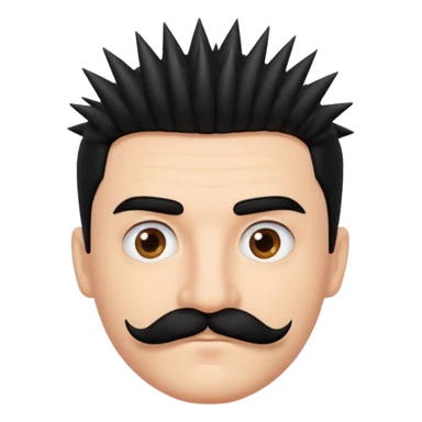 spiky haired mustached man sticker