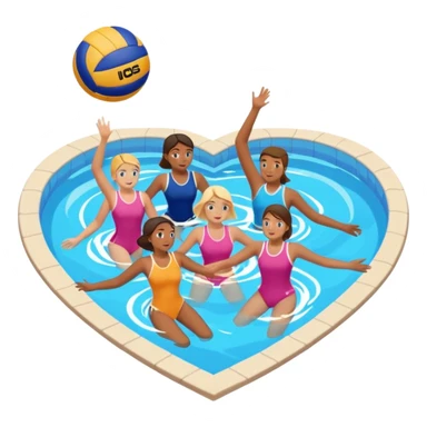 Natación  y voley en un corazón de color  sticker