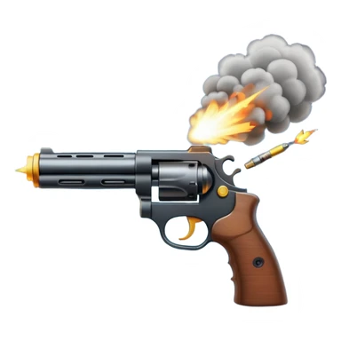 A gun firing  sticker