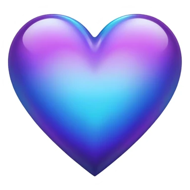 Gradient iridescent purple indigo blue cyan heart sticker