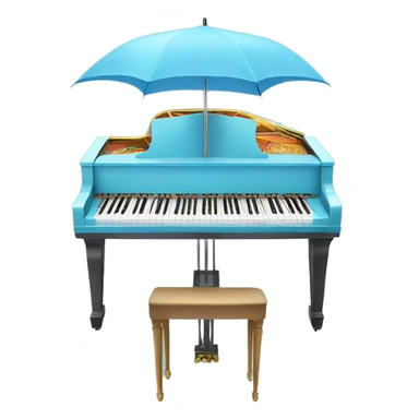 Umbrella over a light blue piano  sticker