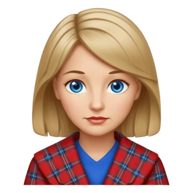 midle  aged female with Scottish red attire and dark blonde hair and blue eyes sticker
