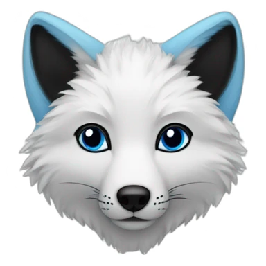 artic fox with black fur outside of the ears and blue fur inside the ears sticker