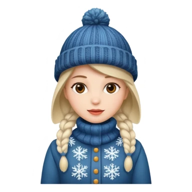woman winter dress and hat sticker