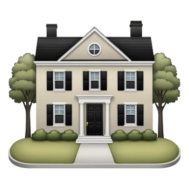 greige colonial house with black shutters and black front door sticker