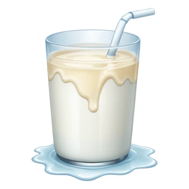 a puddle of white and clear liquid sticker