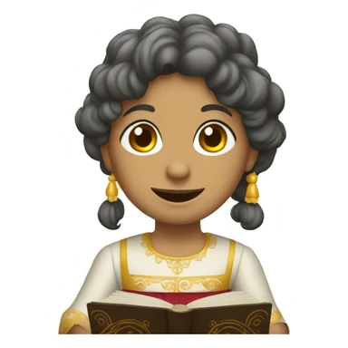 person in spanish dress playing the rhodes sticker