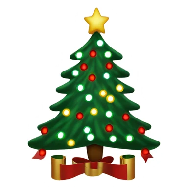 Christmas tree with red, green, & white vintage Christmas lights  sticker