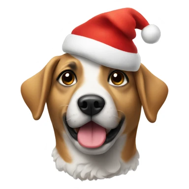 dog wearing a Christmas hat looking festive sticker