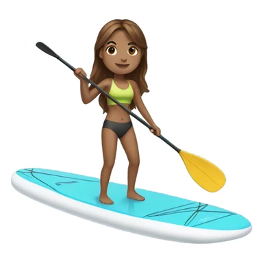 Girl with brown hair paddle boarding sticker