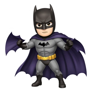 Batman superhero with cape and cowl, dark knight detective pose sticker