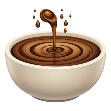 brown liquid in white bowl sticker