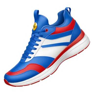  blue upper inspired by Sonic’s fur, with red accents that reference his classic shoes. White details (like stripes, midsoles, or logos) add contrast and keep the design clean. The silhouette is sporty and lightweight, suggesting speed, often with streamlined panels and a low-to-mid cut. sticker