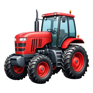 Red powerful Tractor sticker
