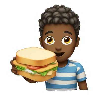 Boy eating sandwich  sticker