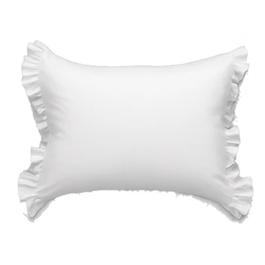 2 white pillows with ruffles frontal  sticker