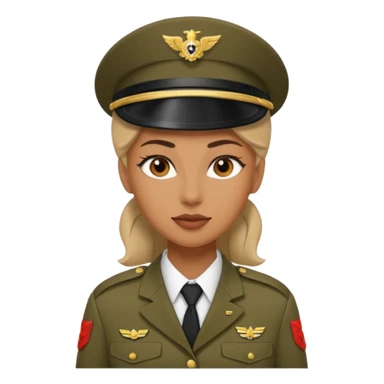 women Soldier without wearing cap sticker