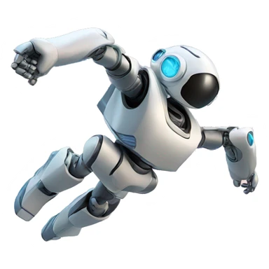 A robot flying in sky so fast sticker