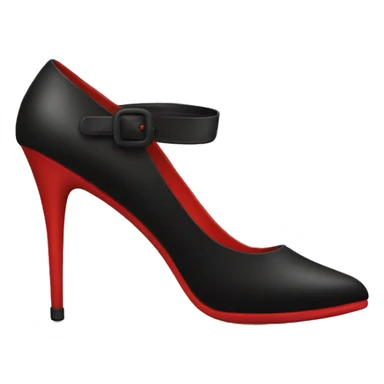 Black high heels with red bottom soles sticker