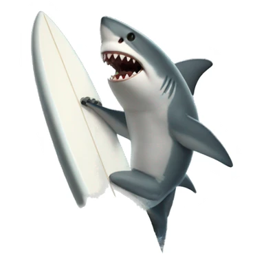 a shark surfing sticker
