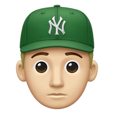 Brimless new york Yankee green cap sticker