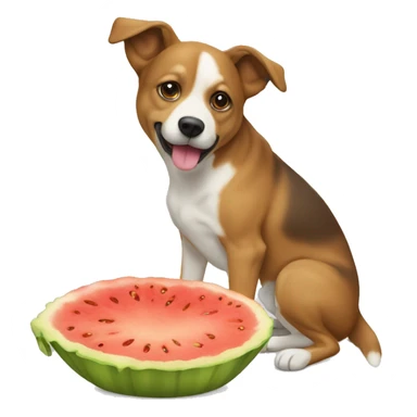 chien qui mange une pastèque  sticker