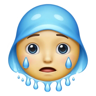 El emoji de llorar tragándose sus lágrimas  sticker