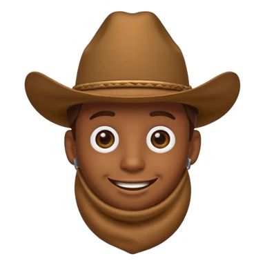Poop emoji wearing a cowboy hat sticker