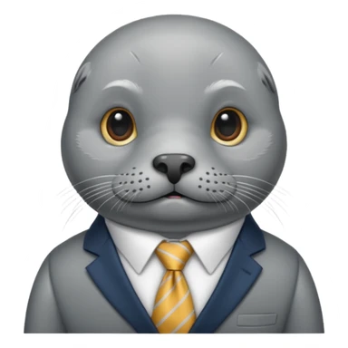 long mustached seal with tie sticker