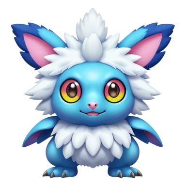 Colorful Vibrant Unique cute kawaii Pokémon-Digimon-Fakémon-hybrid-creature (full body) sticker