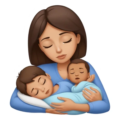 Light brunette fit mom forcing baby boy go to sleep sticker