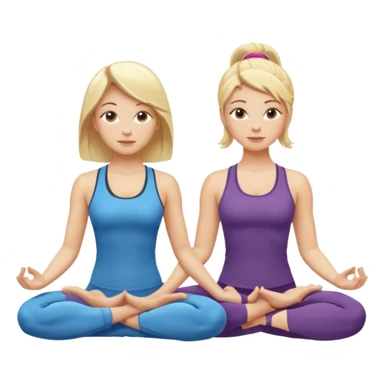 Two women doing yoga both blonde  sticker