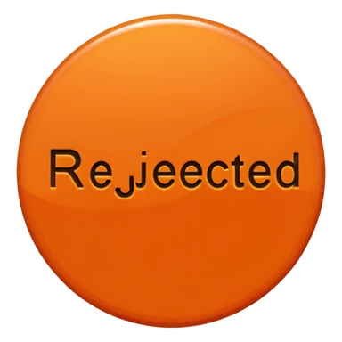 draws a circle around the word "rejected" sticker