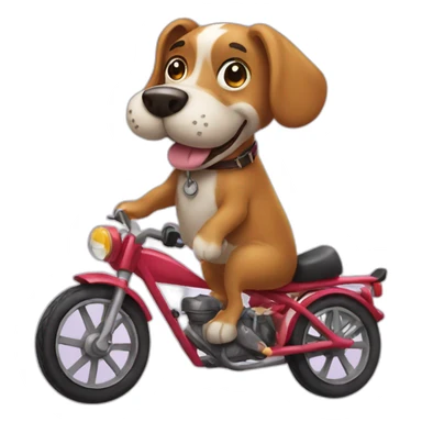 Dog on bike sticker