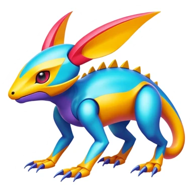  exotic tropical cyber-Protogen-Fakémon-Pokémon-Vernid-creature sticker