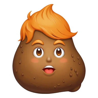 Blob of poop brown with orange with Donald Trump’s hair sticker
