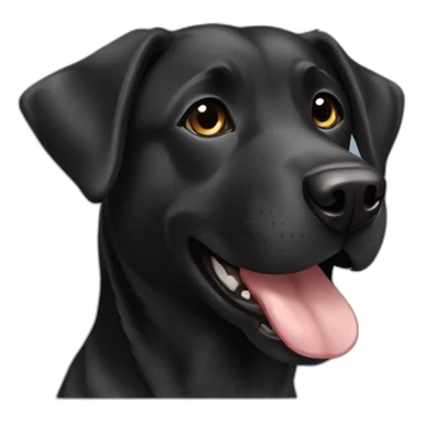 black young happy dog labrador mix with German shepard sticker