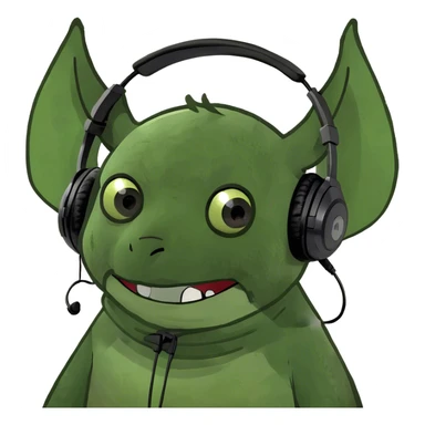 Bat wearing headphones  sticker