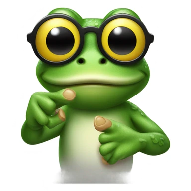frog with middle finger and sunglasses sticker
