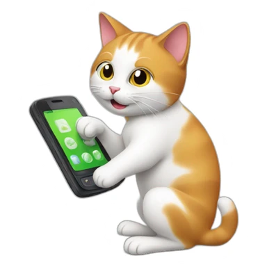 cat repairing mobile phone sticker