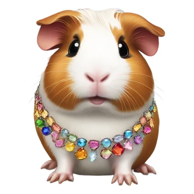 Guinea pig wearing a lot of jewelry  sticker
