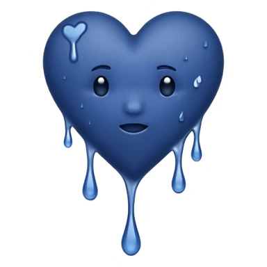 Bleeding navy blue heart  sticker