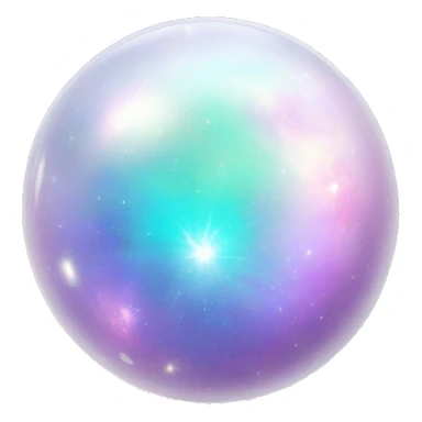 Pastel white iridescent nebula crystal orb sticker